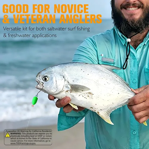 Vista 5 de Dovesun 220/104/80/60/54/52/42 piezas Pompano Rig Floats para Surf Pesca Bobbers de espuma para pesca con mosca Bobbers Floats Kit