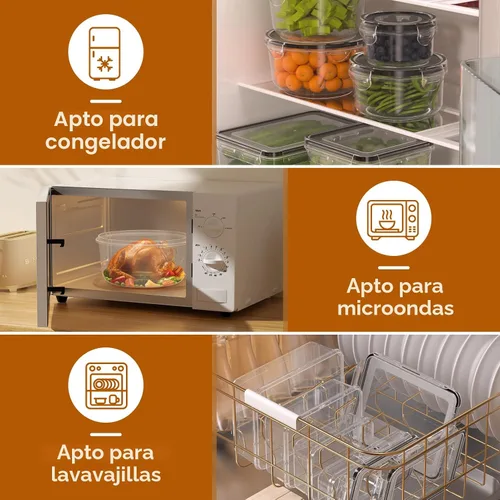 Vista 5 de 40 recipientes de almacenamiento de alimentos con tapas herméticas (20 recipientes y 20 tapas), a prueba de fugas, juego de recipientes para 40