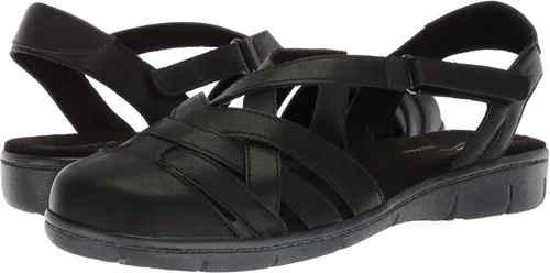 Vista 7 de Easy Street Garrett - Sandalias planas de piel sintética con tiras, Rojo