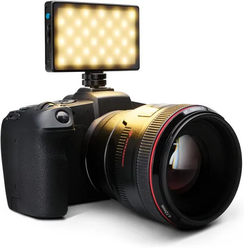 Vista 2 de Lume Cube Panel Mini Luz LED Bicolor para Cámaras DSLR Profesionales Panel Mini Ajustable, Pantalla LCD Iluminación para Fotografía y Video