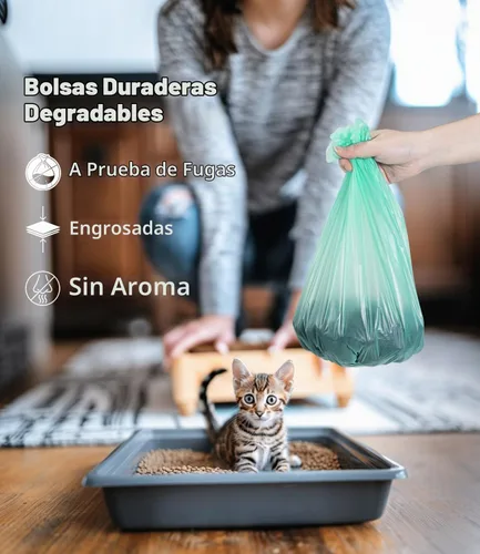 Vista 6 de Bolsas de basura compostables de 1.2 galones, 150 paquetes, AYOTEE Compost, bolsas de basura biodegradables