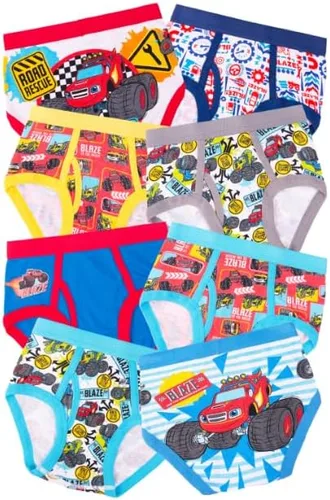 Vista 5 de Ropa interior para niños con licencia Mickey Mouse Blaze Cars Paw Patrol Marvel Toy Story paquete de 8 calzoncillos para niños pequeños y grandes