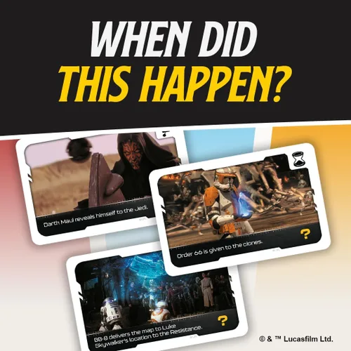 Vista 6 de Timeline Twist Star Wars Edition - ¡Organiza escenas icónicas de películas! Juego de trivia cooperativo, divertido juego familiar para niños