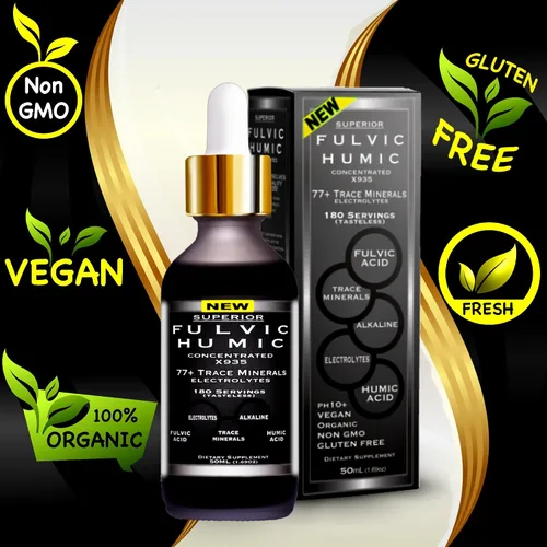 Vista 4 de Mezcla mineral húmica fúlvica – 580 porciones Paquete X935 suplemento de ácido húmico y fúlvico + aceite de orégano X989 con aceite de semilla