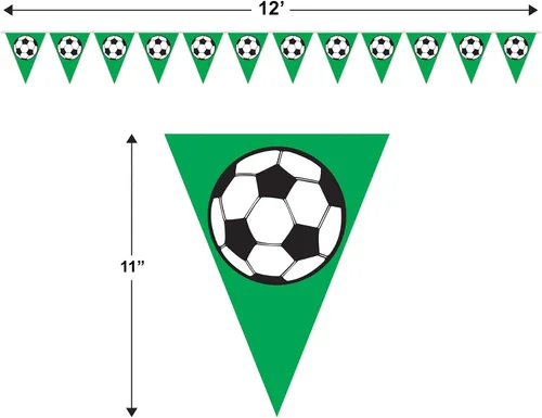 Vista 2 de Beistle Banderín de balón de fútbol, 10 pulgadas por 12 pies