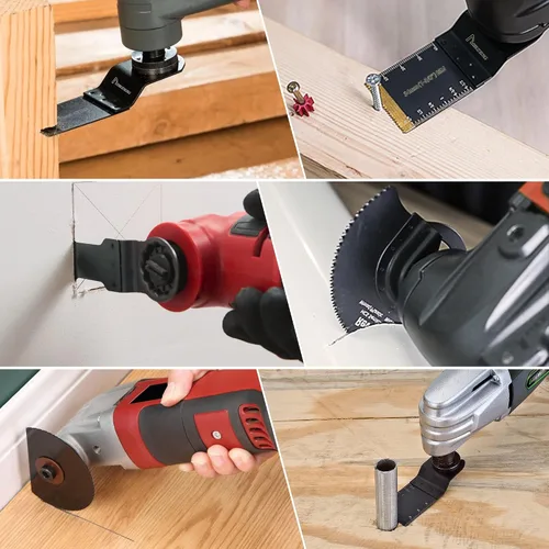 Vista 6 de MAZING 36 hojas de sierra oscilantes, cuchillas multiherramienta, cuchillas multiherramienta de liberación rápida para madera, metal y plástico