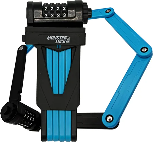 Vista 8 de Monster - Candado plegable para bicicleta, acero endurecido antirrobo, resistente al óxido, plegable, compacto, de alta seguridad, para bicicleta