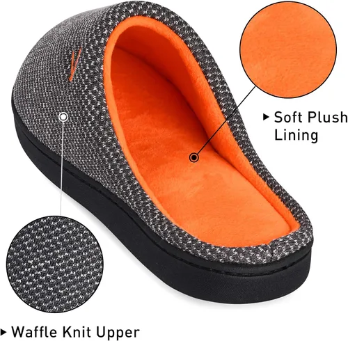 Vista 3 de VONMAY Pantuflas de dos tonos para hombre, de espuma viscoelástica, cómodas, ligeras, para interiores y exteriores