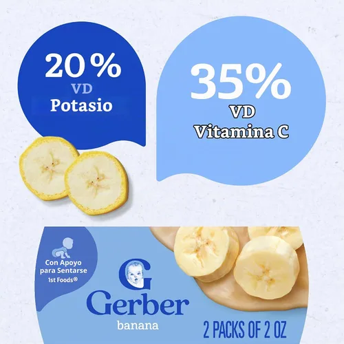 Vista 7 de Gerber Banana Puree - Alimento para bebés, 4 onzas líquidas