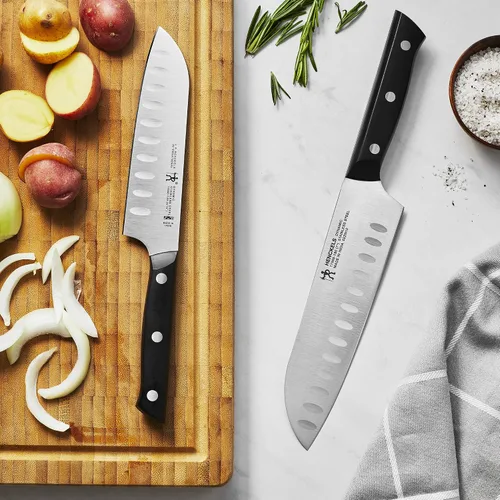 Vista 3 de HENCKELS Dynamic Razor-Sharp - Juego de 2 cuchillos Santoku de 5.5 pulgadas, cuchillo Santoku de 7 pulgadas, diseño alemán informado por más de 100