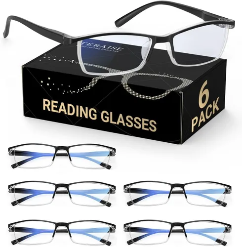Vista 13 de TERAISE Gafas de Lectura Anti-luz Azul de Moda para Hombres y Mujeres Lector de Computadora