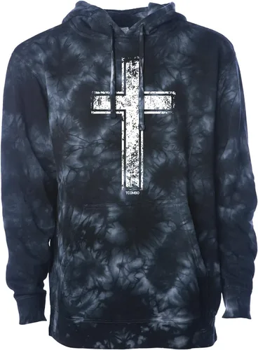 Vista 7 de Tcombo Sudadera con capucha unisex con diseño de cruz angustiada