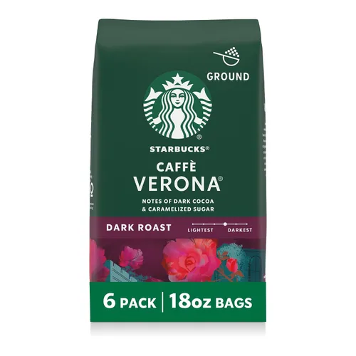 Vista 48 de Starbucks Café de tierra asado oscuro asado francés, bolsa de 28 onzas Café molido 100% arábigo; tostado francés tostado oscuro; 1 bolsa, 28 onzas