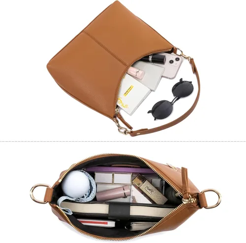Vista 4 de Keyli Bolsos pequeños de hombro para mujer, bolso pequeño impermeable de piel sintética suave para el trabajo, compras