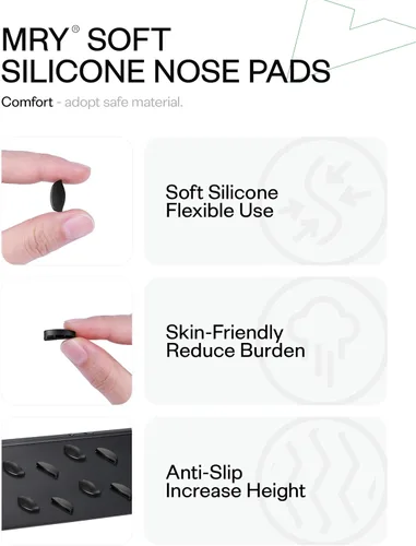 Vista 5 de Mryok Replacement Nose Pieces Nose Pads for Oakley Frogskins Range/Hybrid/HSTN/Top Knot/Frogskins Range XL Sunglass - Options 1 par negro - ajuste