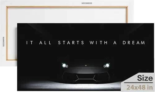 Vista 32 de Arte de pared motivacional para la oficina, lienzo de arte de súper auto, decoración automotriz inspiradora para los amantes de los autos deportivos