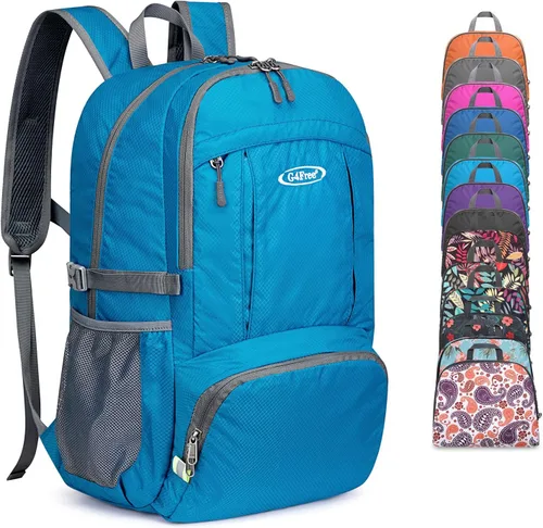 Vista 20 de G4Free - Mochila para senderismo ligera y plegable de 40L, mochila de viaje impermeable para el día a día Water-Resistant Polyamide