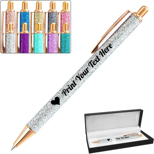 Vista 36 de Hasta 100 bolígrafos personalizados a granel con nombre, bolígrafo con purpurina personalizable, logotipo de negocios, mensaje de texto, regalo