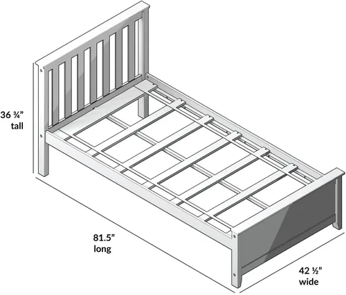 Vista 2 de Plank+Beam - Estructura de cama individual de madera maciza, cama de plataforma con cabecero, arcilla