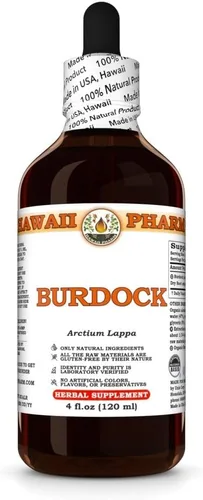 Vista 10 de Hawaii Pharm Extracto de bardana, tintura para apoyo inmunológico, promueve la piel clara, ayuda a la digestión, apoya la función hepática, fomenta