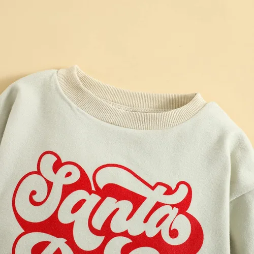 Vista 4 de pengnight Sudadera de Navidad para bebé, niña, niño, manga larga, cuello redondo, suéter para otoño e invierno