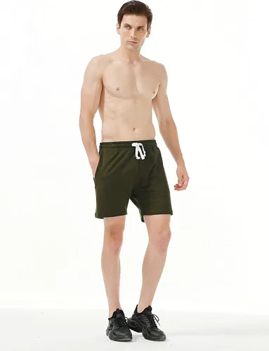 Vista 2 de Arloesi Mens 5.5" Athletic Gym Shorts Cotton Jogger Sweat Shorts with Pockets