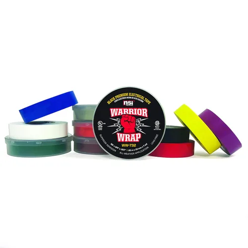 Vista 2 de NSI WW-716-WT WarriorWrap General Cinta eléctrica de vinilo de 7 mil, 3/4" de ancho, 60' de largo, blanco