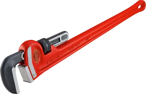 Vista 17 de RIDGID 31030 - Llave de tubería recta de servicio pesado, llave de fontanería resistente de 24 pulgadas con hilos autolimpiantes y mordazas