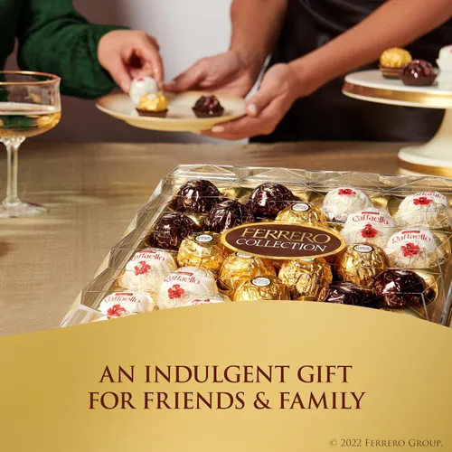 Vista 7 de Ferrero Collection Premium Gourmet Surtido de chocolate con leche de avellana, chocolate negro y coco, 48 unidades (paquete de 2)