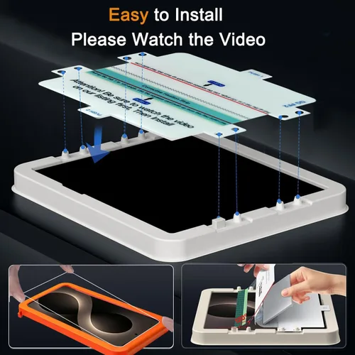 Vista 4 de Ferilinso Screen Protector for Samsung Galaxy Z Fold 8, Tempered Glass Back 3 Pack, 9H+ Hardness, Military-Grade Shatterproof, Case Friendly, Easy