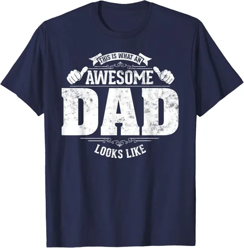 Vista 30 de This is what a awesome dad looks like vintage style design T-Shirt, Negro