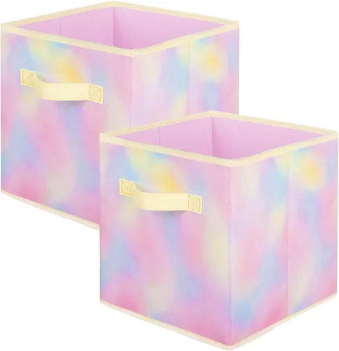 Vista 28 de PowerKing Cubos de almacenamiento plegables con asas, contenedores plegables de tela para estantes de armario, contenedores de almacenamiento