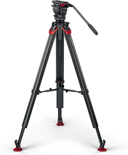 Vista 8 de Sachtler aktiv8T Touch & Go Sistema de cabezal fluido con trípode flowtech75 y esparcidor de nivel medio