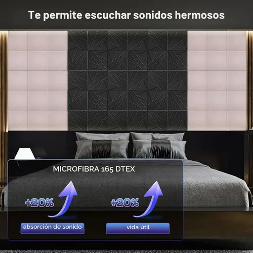 Vista 2 de BSHEAD - Paquete de 10 paneles acústicos autoadhesivos de microfibra (165 dtex), 12 x 12 x 0.4 pulgadas, espuma de alta densidad en color camel