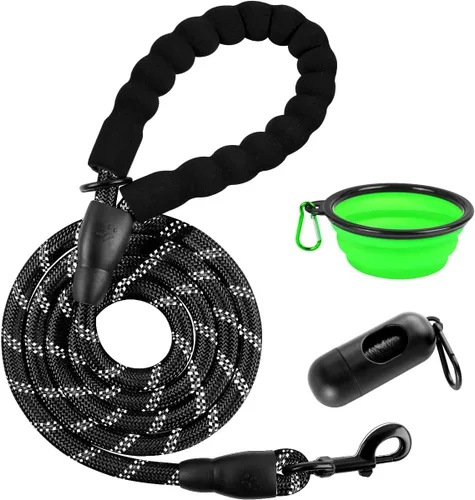 Vista 27 de BARKBAY - Correas para perros grandes, resistentes, de 4/5/6 pies, con cómoda asa acolchada y hilos altamente reflectantes para perros medianos