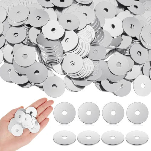 Vista 9 de Yaocom 200 Pieces 1/4" x 1-1/4" Zinc Fender Washers Thickness 1mm Fender Washers for Wood and Wet Environment