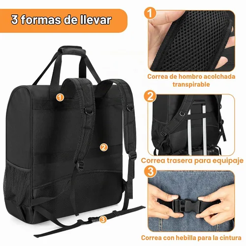 Vista 4 de Mochila para cochecito compatible con BABYZEN YOYO2, color negro, diseño