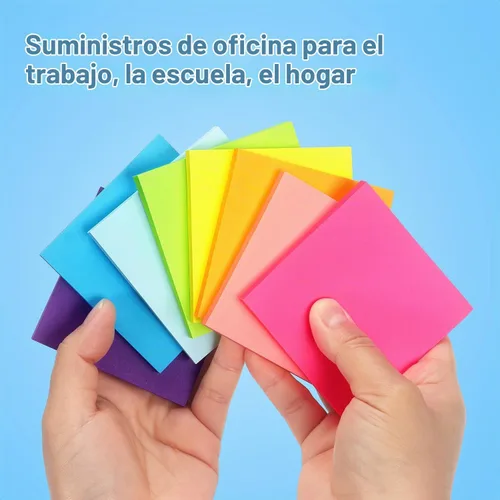 Vista 6 de Early Buy Notas adhesivas de 3 x 3 pulgadas, 16 blocs, 8 colores brillantes 16 almohadillas de 60 hojas