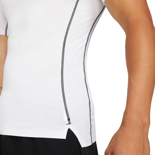 Vista 4 de Nike Pro Dri-FIT - Camiseta de manga corta para hombre, BlancoNegro