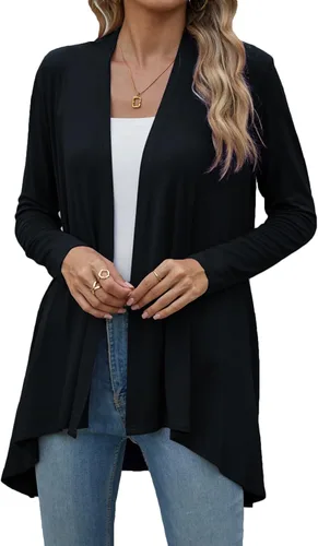 Vista 2 de POGTMM Women's Open Front Casual Long Sleeve Lightweight Drape Cardigans Sweater Duster with Pockets (S-3XL)