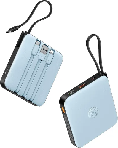 Vista 10 de VRURC Cargador portátil de 20000 mAh de carga rápida de 20 W con 4 cables incorporados