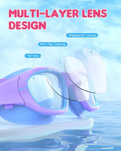 Vista 3 de Kids Swim Goggles, Swimming Goggles for Kids 6-14, Anti-Fog UV Protection Pool Glasses for Boys Girls Children