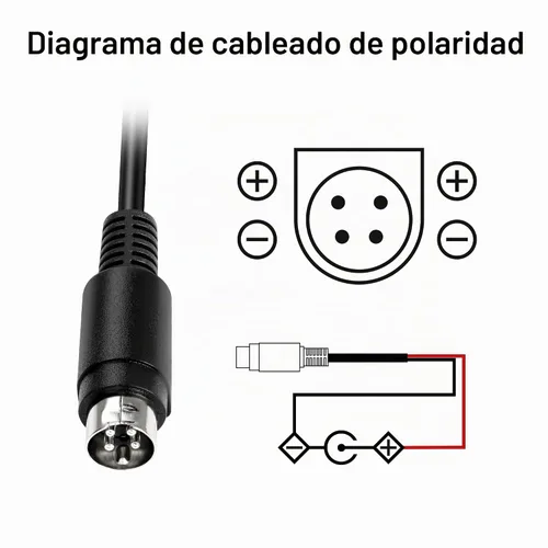Vista 2 de Cable de repuesto de 18AWG 4 pines DIN macho coleta DIY para sistema de cámaras CCTV cargadores adaptador (4.9 pies)