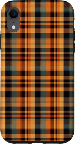 Vista 25 de Plaid Orange Brown Fall Harvest Muted Colors Print Pattern Case for iPhone 17