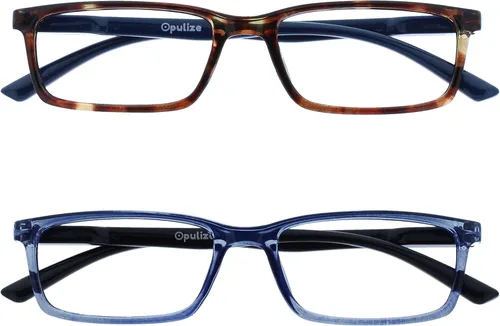 Vista 21 de OPULIZE SEE - Gafas de lectura con bloqueo de luz azul para mujeres y hombres, marco estrecho, bisagras de resorte, anteojos de juegos para negro