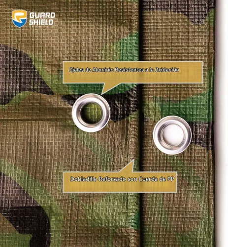 Vista 4 de GUARD SHIELD Lona de camuflaje resistente impermeable de 6 x 6 pies, lona de camuflaje cubierta de polietileno de 10 mil Camuflaje pesado