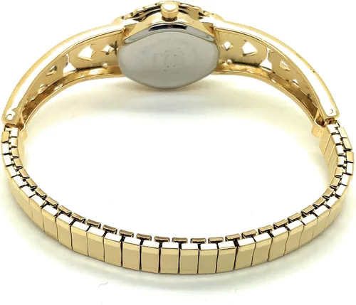 Vista 4 de Elegante reloj de moda ovalado de marcasita elástica para mujer
