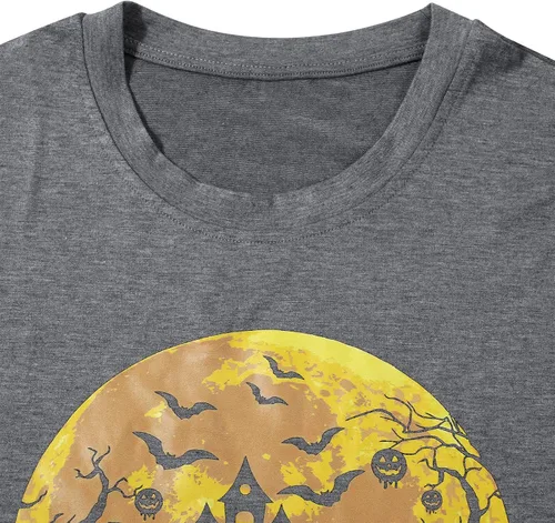 Vista 5 de Camisetas de calabaza de Halloween para mujer divertidas camisetas gráficas de Beatles Road Records camisetas de Halloween para amantes de la fiesta