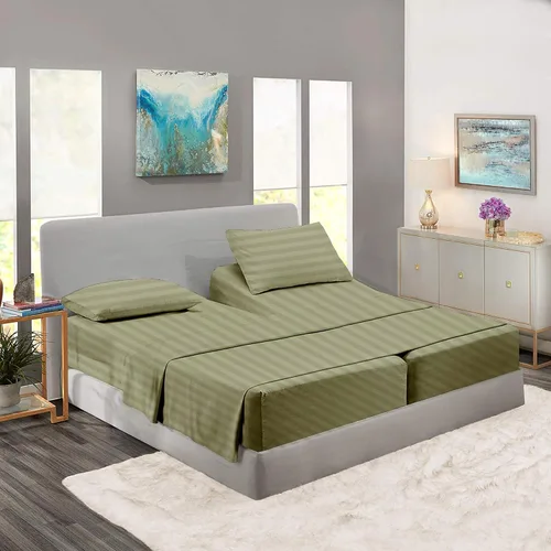 Vista 7 de Rajlinen Split Queen Sheet Sets for Adjustable Beds - Sheets for Sleep Number Bed 15" Deep Pocket - 100% Cotton Split Queen Bed Sheet Set - Split