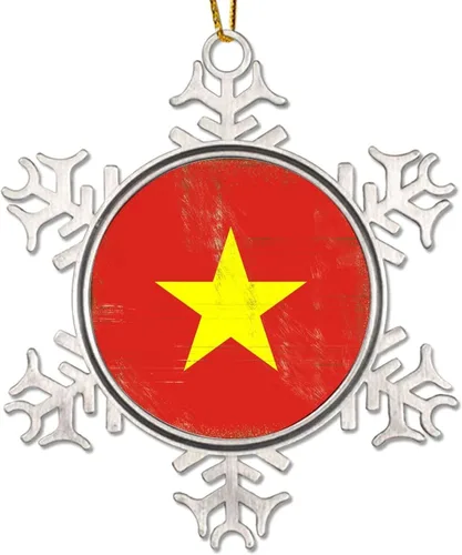 Vista 9 de Adornos colgantes para árbol de Navidad de Argentina, bandera de Argentina, copo de nieve de metal, colgante para árbol de Navidad, recuerdo
